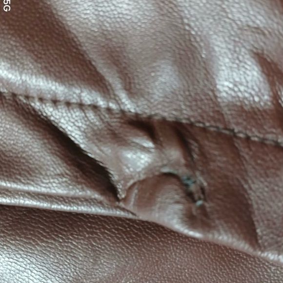 Abercrombie & Fitch Curve Leather 90s Straight Pants-Ultra High Rise Size 32/14 - Picture 16 of 16